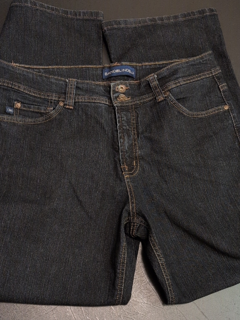 Bandolino Dark Blue Women's Bootcut Jeans with Contrast Stitching